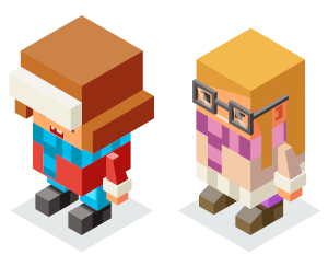 Exemple de personnages low poly